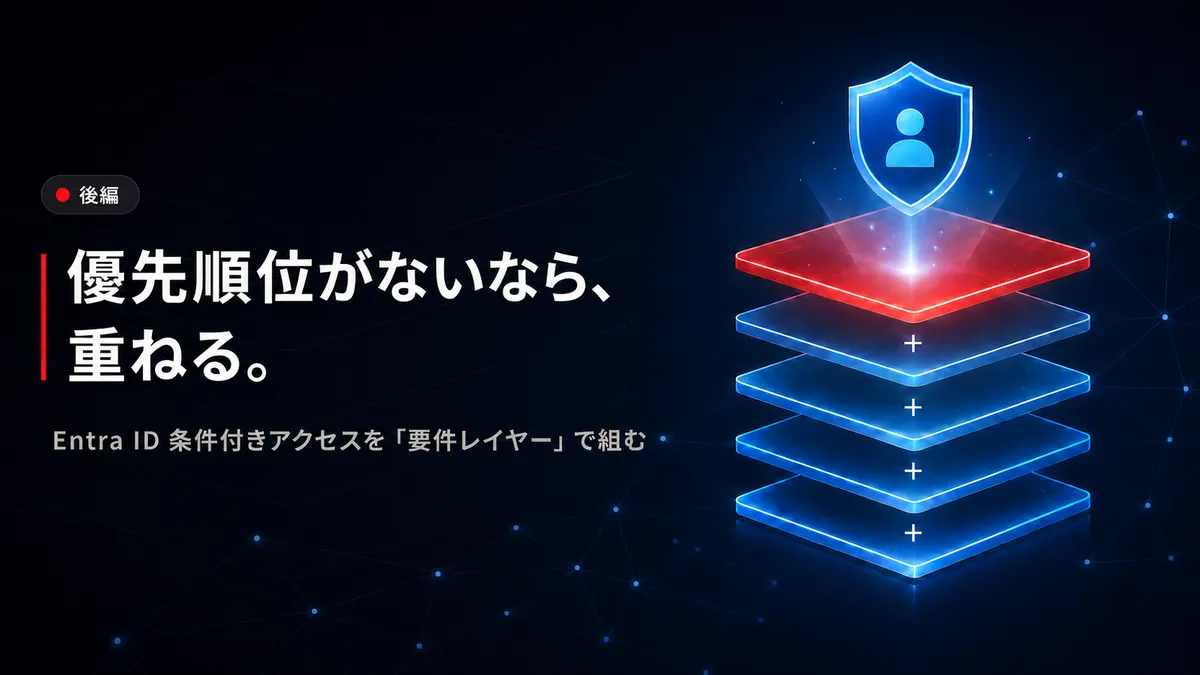 【Entra ID】優先順位がないなら、どう組むか｜後編・条件付きアクセスを要件レイヤーで重ねる