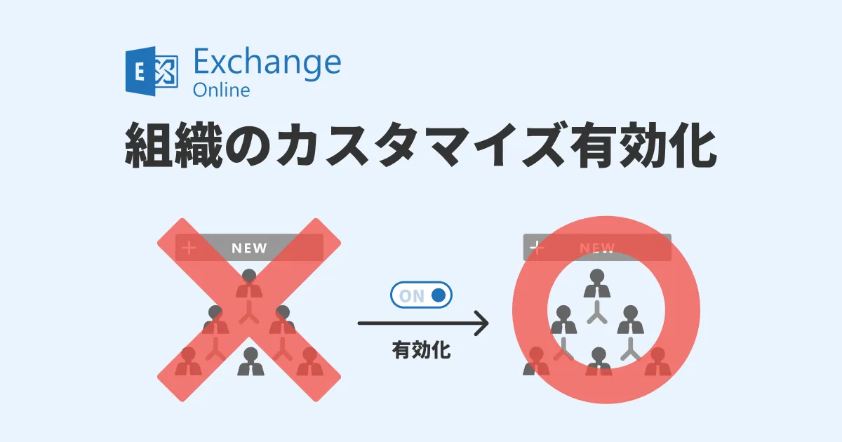 Exchange Onlineにおける「組織のカスタマイズ有効化」について